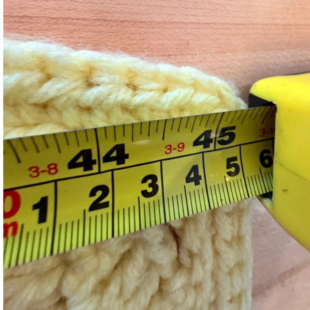 Handmade Crochet Blanket Baby‎ Yellow Cream Boho Afghan Cozy Vintage 45